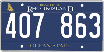 RI license plate 407863