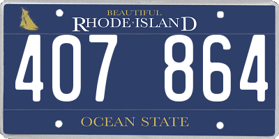 RI license plate 407864