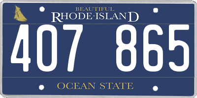 RI license plate 407865
