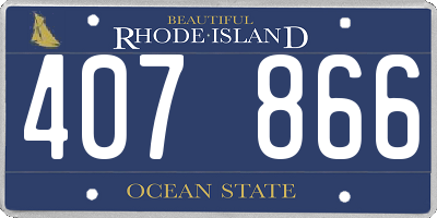 RI license plate 407866