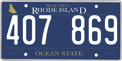 RI license plate 407869