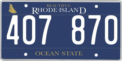 RI license plate 407870