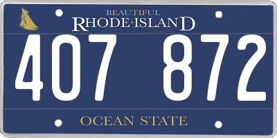 RI license plate 407872