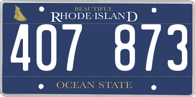 RI license plate 407873