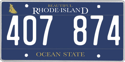 RI license plate 407874