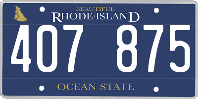 RI license plate 407875