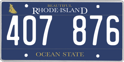 RI license plate 407876