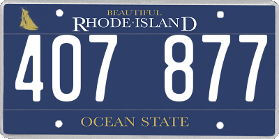 RI license plate 407877