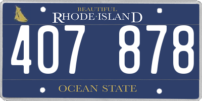 RI license plate 407878