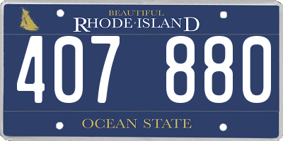 RI license plate 407880