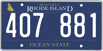 RI license plate 407881
