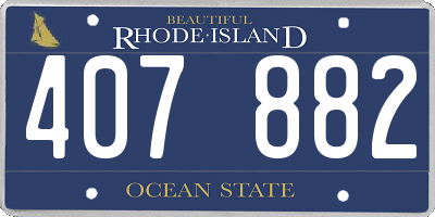RI license plate 407882