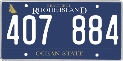 RI license plate 407884