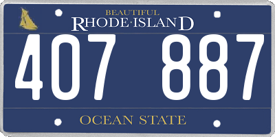 RI license plate 407887