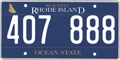 RI license plate 407888