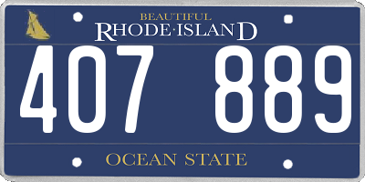 RI license plate 407889