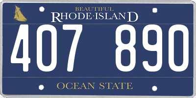 RI license plate 407890