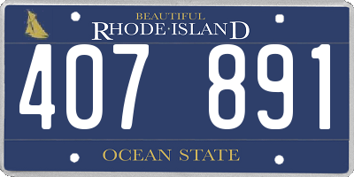 RI license plate 407891