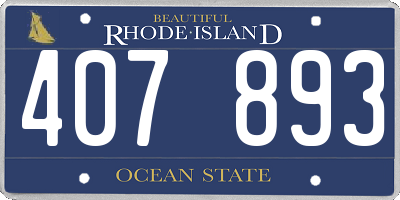 RI license plate 407893