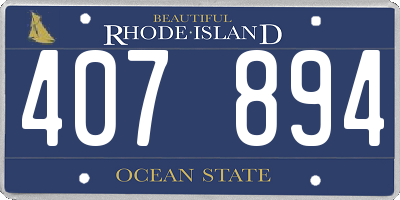 RI license plate 407894