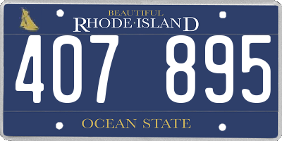 RI license plate 407895