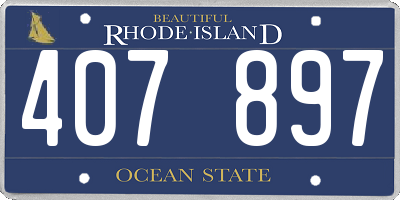 RI license plate 407897