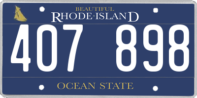 RI license plate 407898