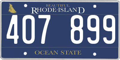 RI license plate 407899