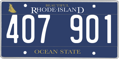RI license plate 407901