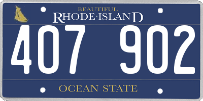 RI license plate 407902