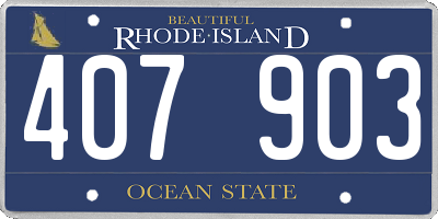 RI license plate 407903