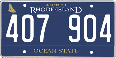 RI license plate 407904
