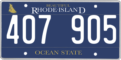 RI license plate 407905