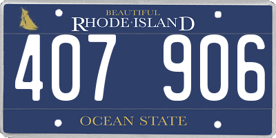 RI license plate 407906