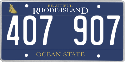 RI license plate 407907