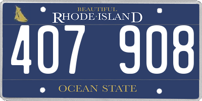 RI license plate 407908