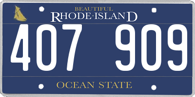 RI license plate 407909