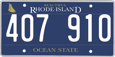 RI license plate 407910
