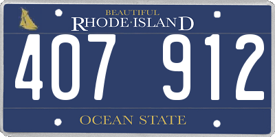 RI license plate 407912