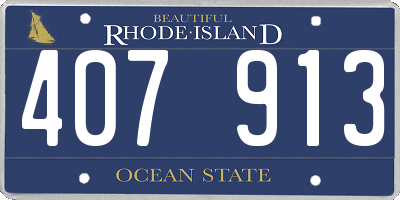 RI license plate 407913