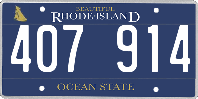 RI license plate 407914