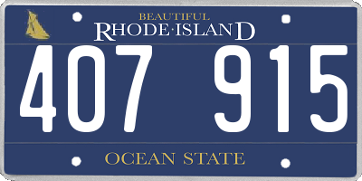 RI license plate 407915