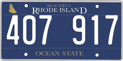 RI license plate 407917