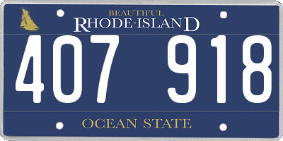 RI license plate 407918