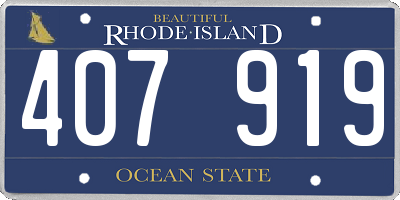 RI license plate 407919