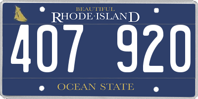 RI license plate 407920