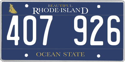 RI license plate 407926