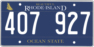 RI license plate 407927