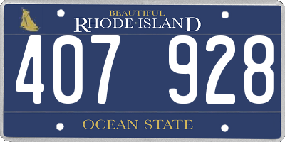 RI license plate 407928