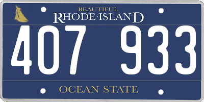 RI license plate 407933